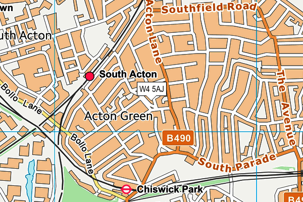 W4 5AJ map - OS VectorMap District (Ordnance Survey)