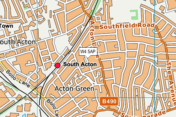 W4 5AP map - OS VectorMap District (Ordnance Survey)