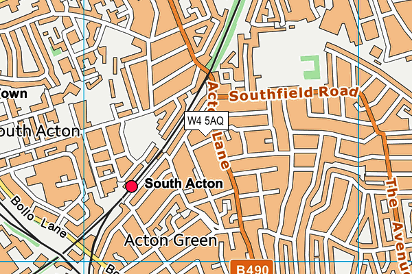 W4 5AQ map - OS VectorMap District (Ordnance Survey)