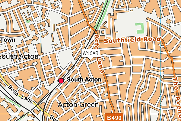 W4 5AR map - OS VectorMap District (Ordnance Survey)