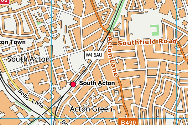 W4 5AU map - OS VectorMap District (Ordnance Survey)