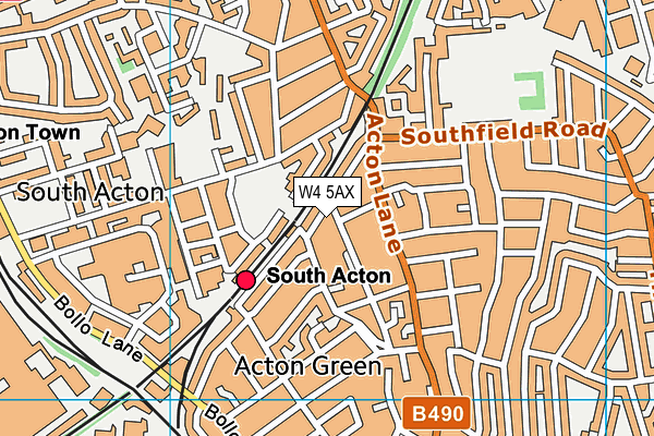 W4 5AX map - OS VectorMap District (Ordnance Survey)