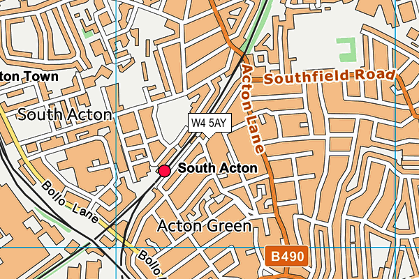 W4 5AY map - OS VectorMap District (Ordnance Survey)