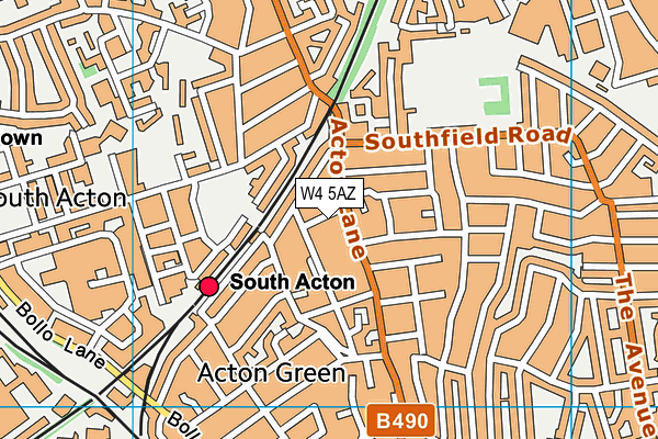 W4 5AZ map - OS VectorMap District (Ordnance Survey)