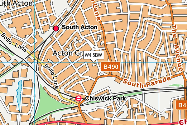 W4 5BW map - OS VectorMap District (Ordnance Survey)