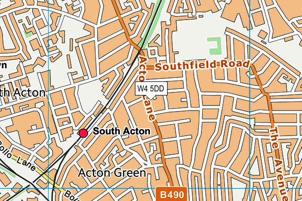 W4 5DD map - OS VectorMap District (Ordnance Survey)