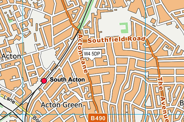 W4 5DP map - OS VectorMap District (Ordnance Survey)