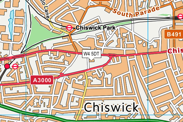 W4 5DT map - OS VectorMap District (Ordnance Survey)