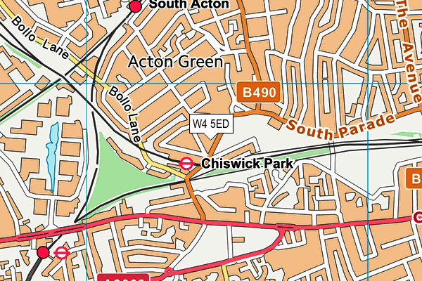 W4 5ED map - OS VectorMap District (Ordnance Survey)