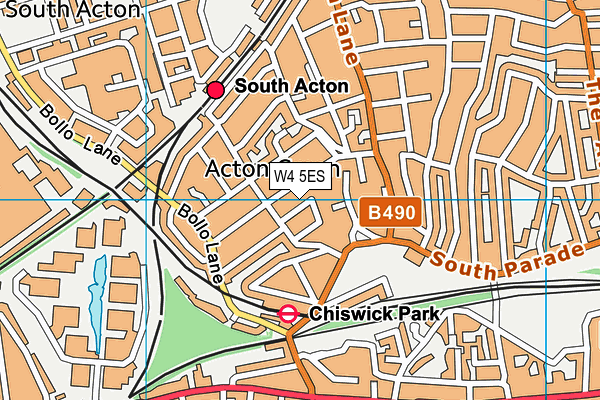 W4 5ES map - OS VectorMap District (Ordnance Survey)