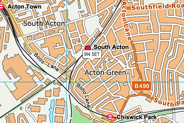 W4 5ET map - OS VectorMap District (Ordnance Survey)