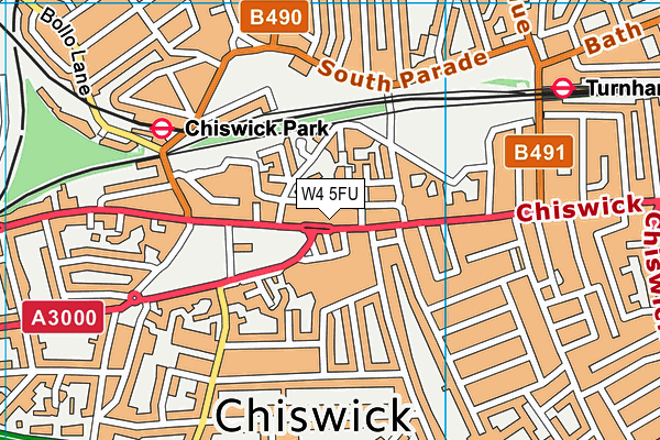 W4 5FU map - OS VectorMap District (Ordnance Survey)