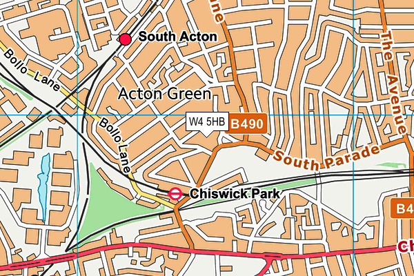 W4 5HB map - OS VectorMap District (Ordnance Survey)