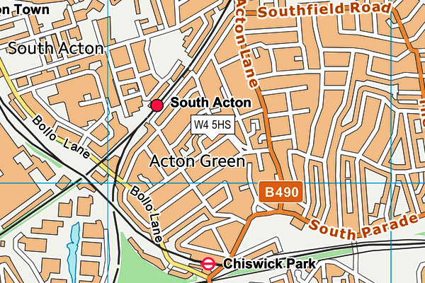 W4 5HS map - OS VectorMap District (Ordnance Survey)