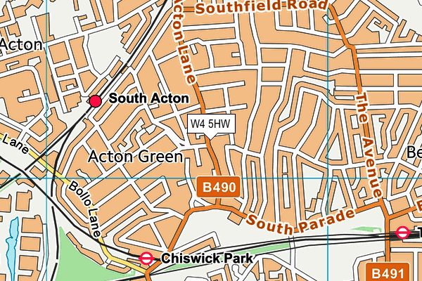 W4 5HW map - OS VectorMap District (Ordnance Survey)