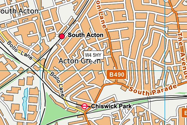 W4 5HY map - OS VectorMap District (Ordnance Survey)