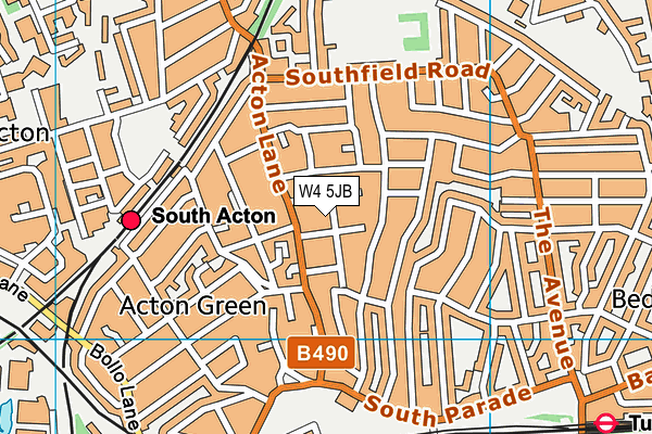 W4 5JB map - OS VectorMap District (Ordnance Survey)