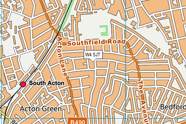 W4 5JT map - OS VectorMap District (Ordnance Survey)