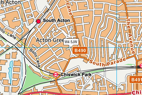 W4 5JW map - OS VectorMap District (Ordnance Survey)