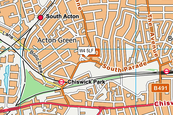 W4 5LF map - OS VectorMap District (Ordnance Survey)