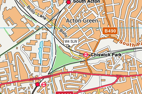 W4 5LW map - OS VectorMap District (Ordnance Survey)