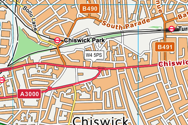 W4 5PS map - OS VectorMap District (Ordnance Survey)