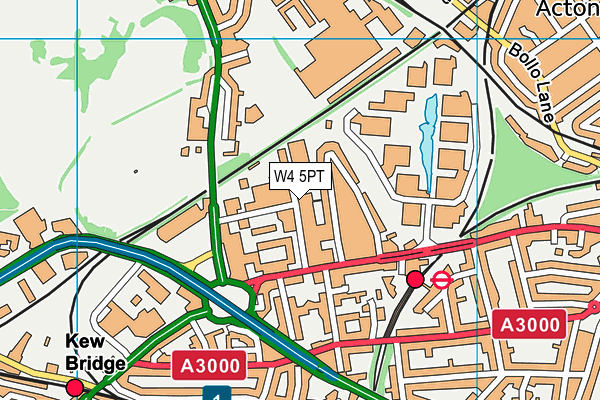 W4 5PT map - OS VectorMap District (Ordnance Survey)