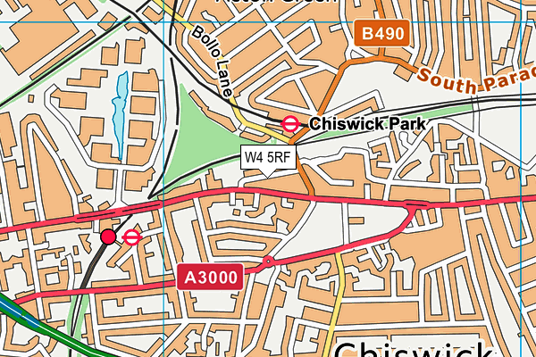 W4 5RF map - OS VectorMap District (Ordnance Survey)