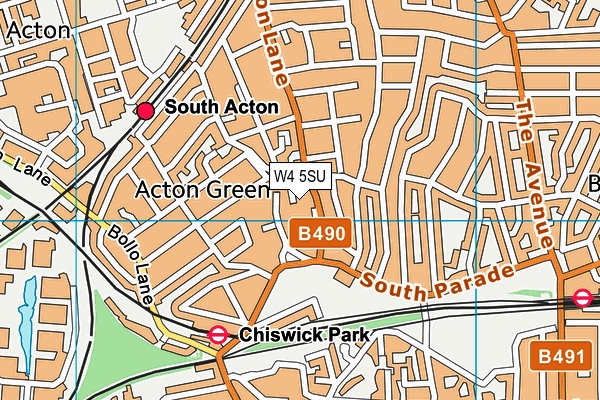 W4 5SU map - OS VectorMap District (Ordnance Survey)