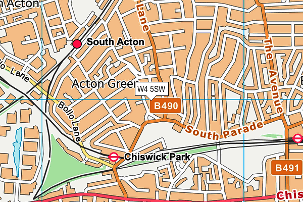 W4 5SW map - OS VectorMap District (Ordnance Survey)