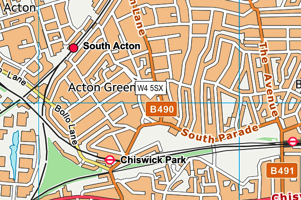 W4 5SX map - OS VectorMap District (Ordnance Survey)