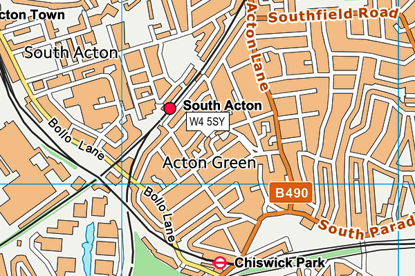 W4 5SY map - OS VectorMap District (Ordnance Survey)