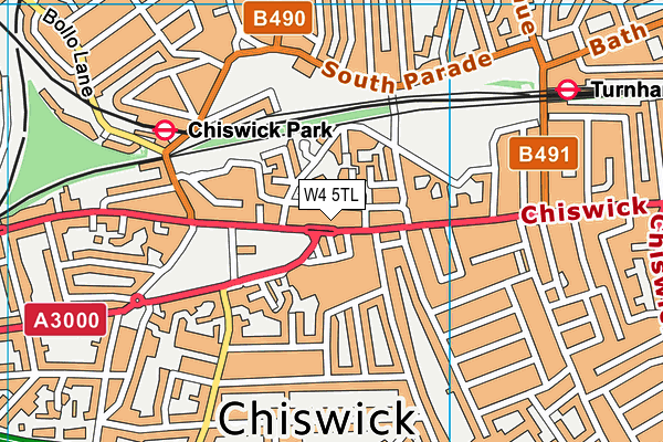 W4 5TL map - OS VectorMap District (Ordnance Survey)