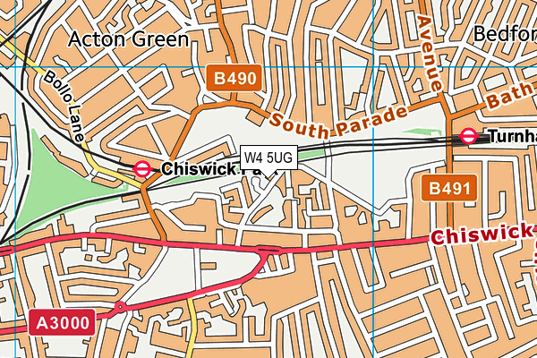 W4 5UG map - OS VectorMap District (Ordnance Survey)