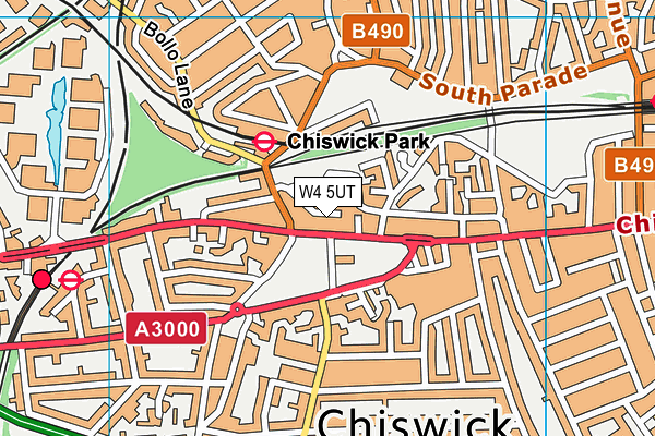 W4 5UT map - OS VectorMap District (Ordnance Survey)