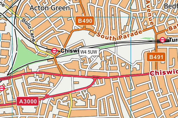 W4 5UW map - OS VectorMap District (Ordnance Survey)