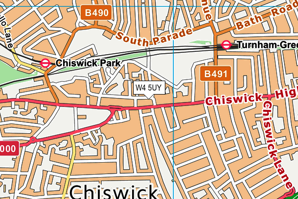 W4 5UY map - OS VectorMap District (Ordnance Survey)
