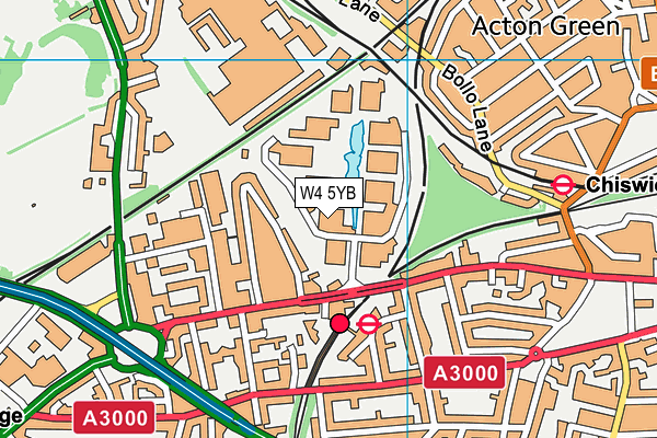 W4 5YB map - OS VectorMap District (Ordnance Survey)