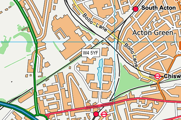 W4 5YF map - OS VectorMap District (Ordnance Survey)