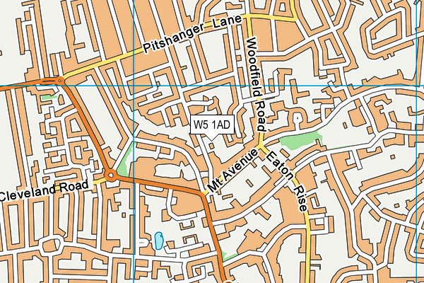 W5 1AD map - OS VectorMap District (Ordnance Survey)