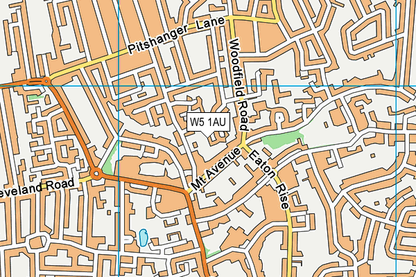 W5 1AU map - OS VectorMap District (Ordnance Survey)