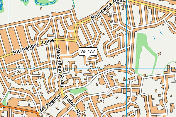 W5 1AZ map - OS VectorMap District (Ordnance Survey)