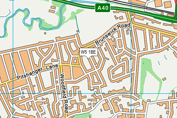 W5 1BE map - OS VectorMap District (Ordnance Survey)