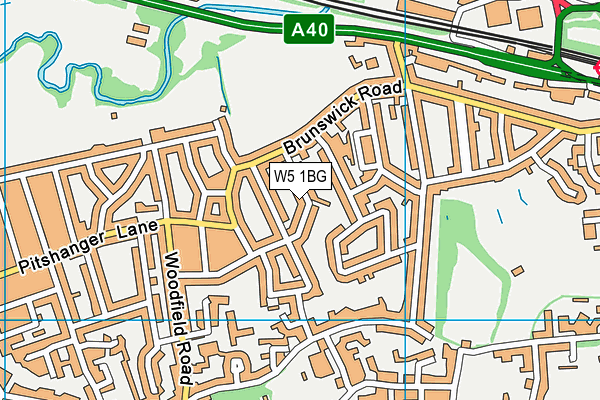 W5 1BG map - OS VectorMap District (Ordnance Survey)