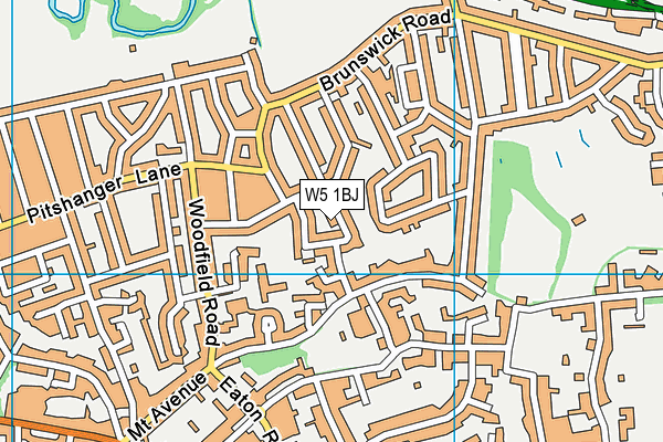 W5 1BJ map - OS VectorMap District (Ordnance Survey)