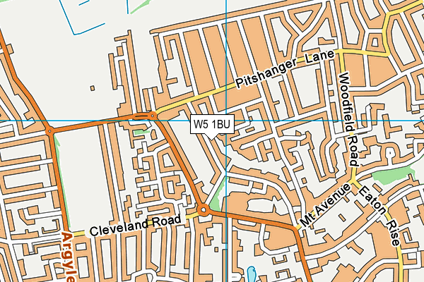 W5 1BU map - OS VectorMap District (Ordnance Survey)