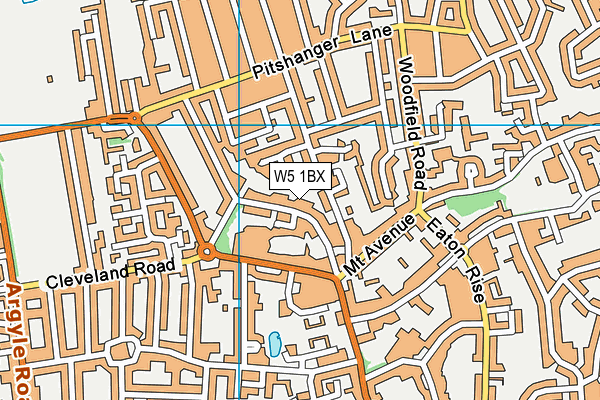 W5 1BX map - OS VectorMap District (Ordnance Survey)