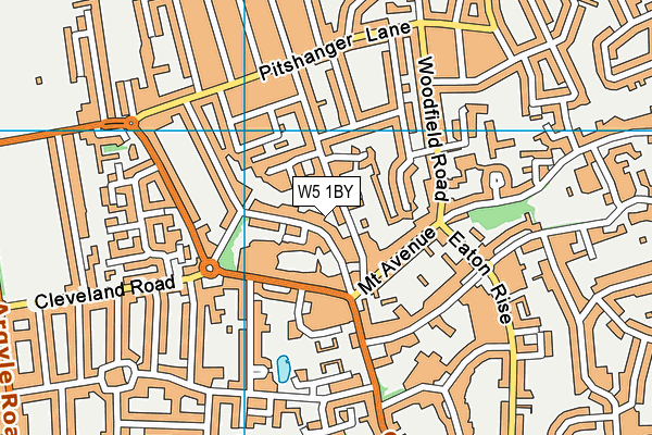 W5 1BY map - OS VectorMap District (Ordnance Survey)