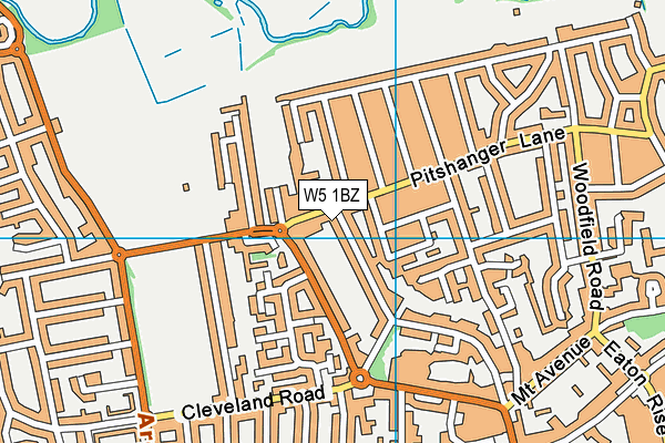 W5 1BZ map - OS VectorMap District (Ordnance Survey)