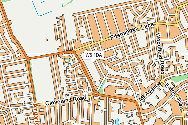 W5 1DA map - OS VectorMap District (Ordnance Survey)